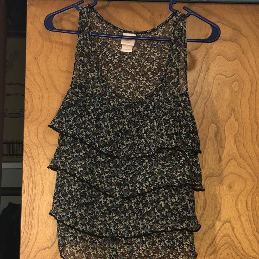 floral layered tank top